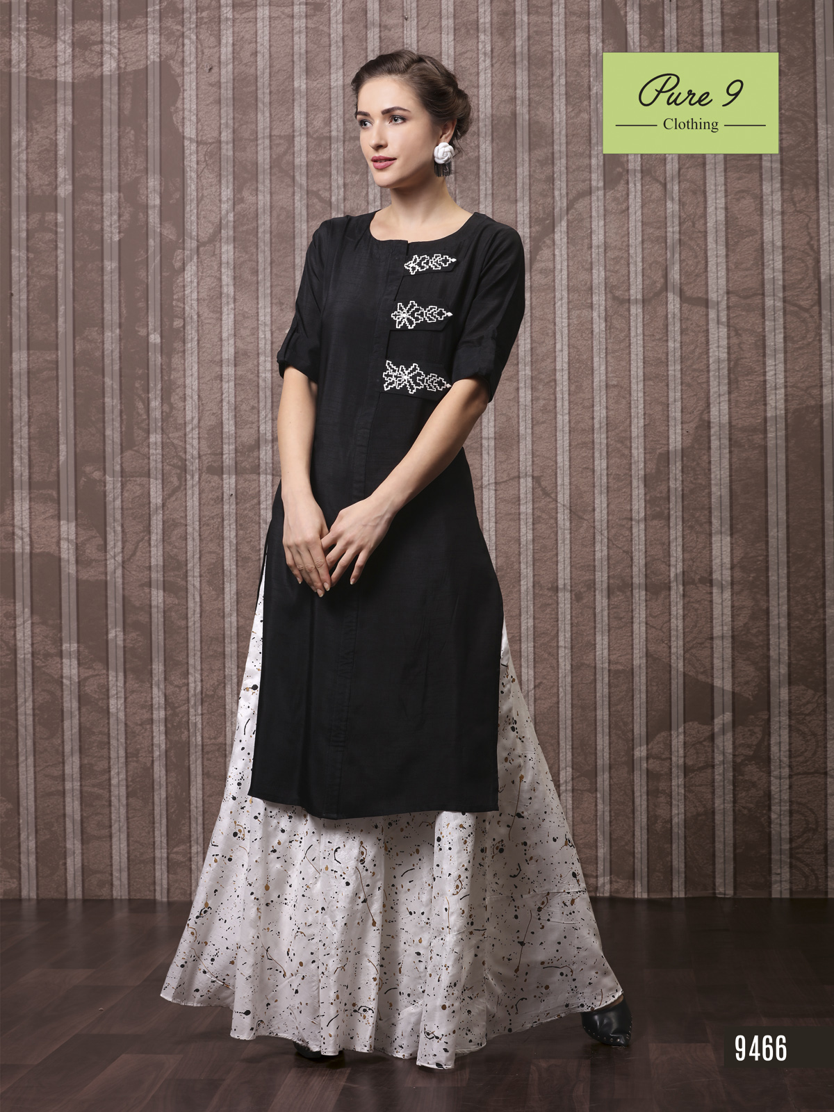 Kurti with deals black skirt